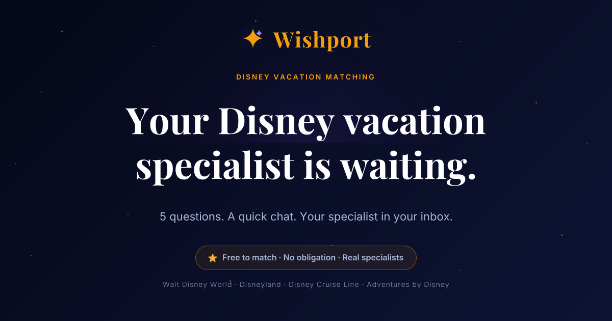 Disney vacation matching service advertisement